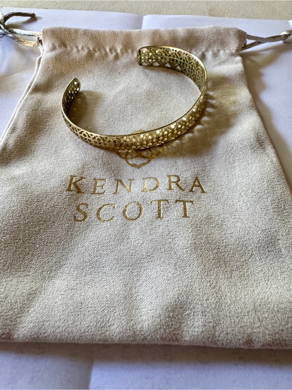 Kendra Scott Gold Filigree Open Cuff Bracelet